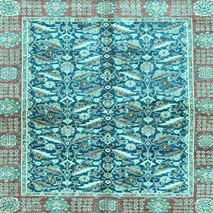 Square Oriental Light Blue Traditional Rug, abs3171lblu