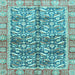 Square Oriental Light Blue Traditional Rug, abs3171lblu