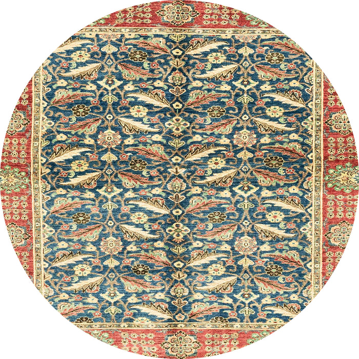 Round Machine Washable Abstract Brown Rug, wshabs3171