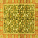 Square Machine Washable Oriental Yellow Traditional Rug, wshabs3171yw