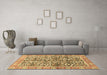 Machine Washable Oriental Brown Traditional Rug in a Living Room,, wshabs3171brn