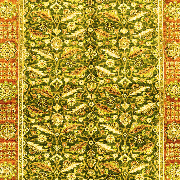 Machine Washable Oriental Yellow Traditional Rug, wshabs3171yw