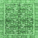 Square Oriental Emerald Green Traditional Rug, abs3171emgrn