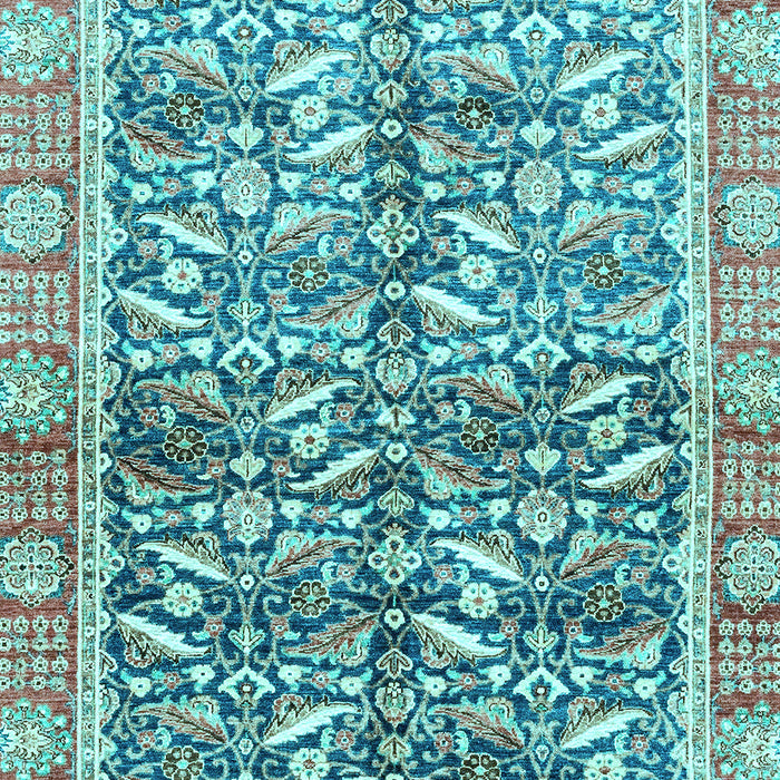 Machine Washable Oriental Light Blue Traditional Rug, wshabs3171lblu