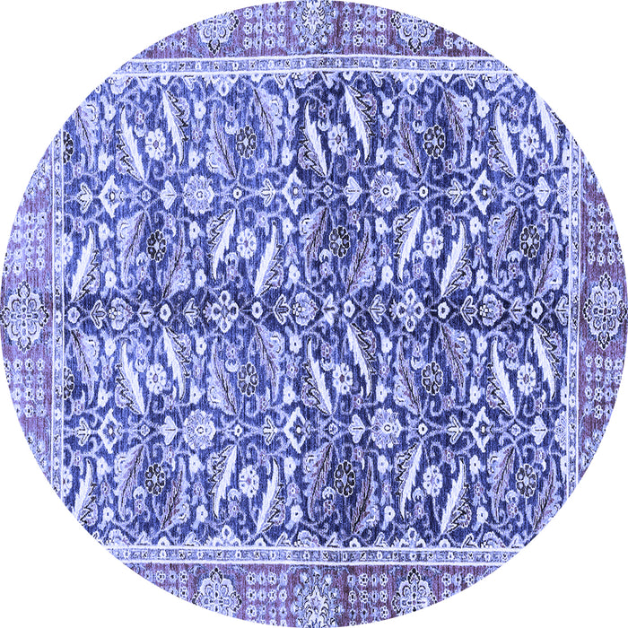 Round Oriental Blue Traditional Rug, abs3171blu