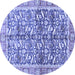 Round Oriental Blue Traditional Rug, abs3171blu