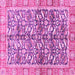 Square Oriental Pink Traditional Rug, abs3171pnk