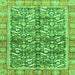 Square Machine Washable Oriental Green Traditional Area Rugs, wshabs3171grn