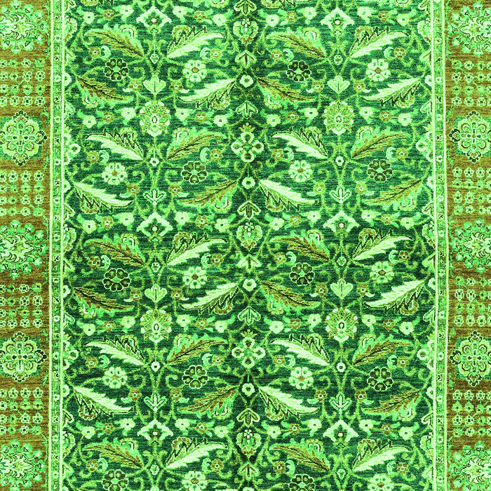 Machine Washable Oriental Green Traditional Area Rugs, wshabs3171grn