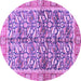 Round Machine Washable Oriental Purple Traditional Area Rugs, wshabs3171pur