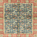 Square Machine Washable Abstract Brown Rug, wshabs3171