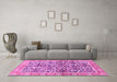 Machine Washable Oriental Pink Traditional Rug in a Living Room, wshabs3171pnk