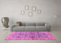 Machine Washable Oriental Pink Traditional Rug, wshabs3171pnk