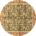 Round Oriental Brown Traditional Rug, abs3171brn