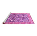 Sideview of Machine Washable Oriental Pink Traditional Rug, wshabs3171pnk