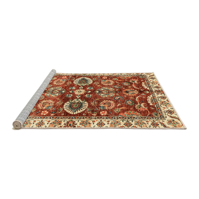 Sideview of Machine Washable Abstract Yellow Rug, wshabs3172