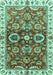 Machine Washable Abstract Turquoise Modern Area Rugs, wshabs3172turq