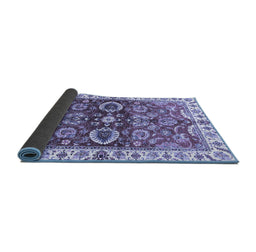 Sideview of Abstract Blue Modern Rug, abs3172blu