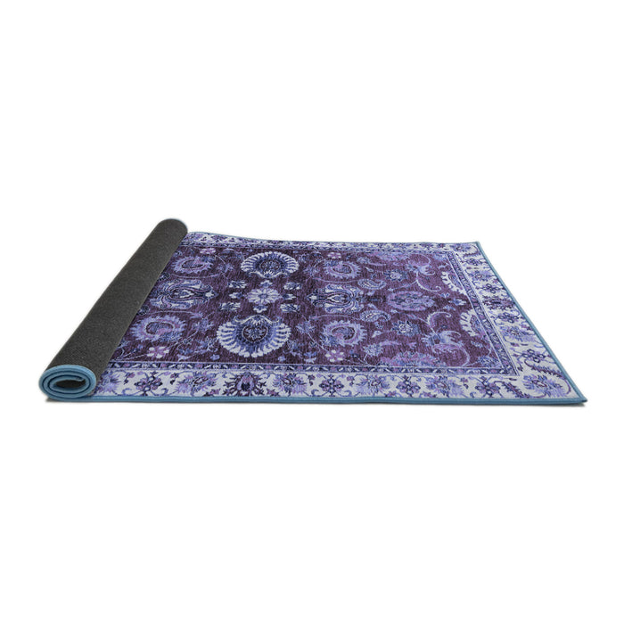 Sideview of Abstract Blue Modern Rug, abs3172blu