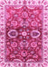 Machine Washable Abstract Pink Modern Rug, wshabs3172pnk