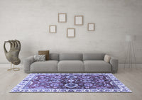 Machine Washable Abstract Blue Modern Rug, wshabs3172blu