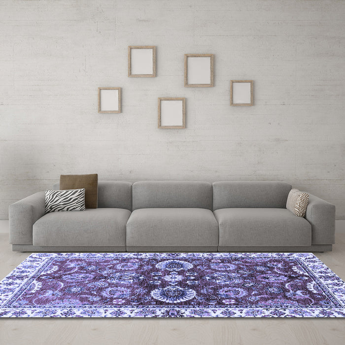 Machine Washable Abstract Blue Modern Rug in a Living Room, wshabs3172blu