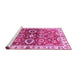 Sideview of Machine Washable Abstract Pink Modern Rug, wshabs3172pnk