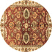 Round Abstract Brown Modern Rug, abs3172brn