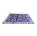 Sideview of Machine Washable Abstract Blue Modern Rug, wshabs3172blu