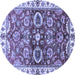 Round Machine Washable Abstract Blue Modern Rug, wshabs3172blu