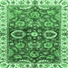 Square Abstract Emerald Green Modern Rug, abs3172emgrn