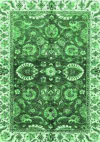 Abstract Emerald Green Modern Rug, abs3172emgrn