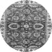 Round Abstract Gray Modern Rug, abs3172gry