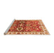 Sideview of Machine Washable Abstract Orange Modern Area Rugs, wshabs3172org