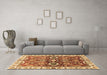 Machine Washable Abstract Brown Modern Rug in a Living Room,, wshabs3172brn