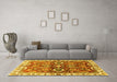 Machine Washable Abstract Yellow Modern Rug in a Living Room, wshabs3172yw