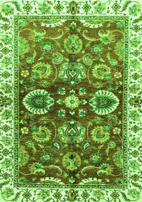 Abstract Green Modern Rug, abs3172grn