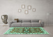 Machine Washable Abstract Turquoise Modern Area Rugs in a Living Room,, wshabs3172turq