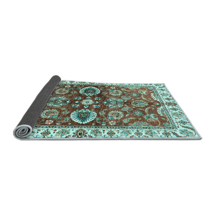 Sideview of Abstract Light Blue Modern Rug, abs3172lblu