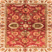 Square Machine Washable Abstract Orange Modern Area Rugs, wshabs3172org