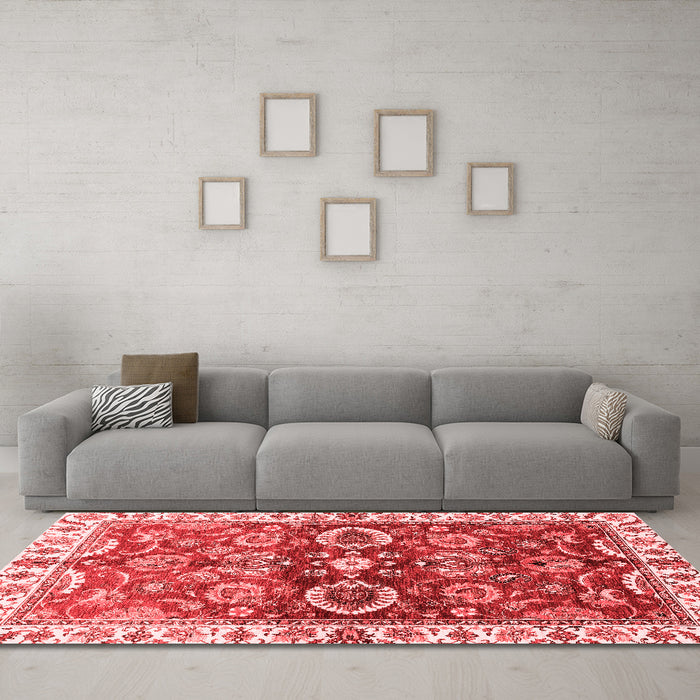 Modern Red Washable Rugs