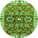 Round Abstract Green Modern Rug, abs3172grn