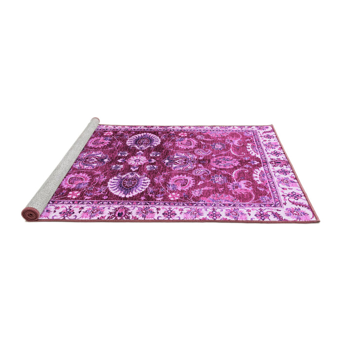 Sideview of Machine Washable Abstract Purple Modern Area Rugs, wshabs3172pur
