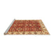 Sideview of Machine Washable Abstract Red Rug, wshabs3173