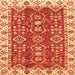 Square Machine Washable Oriental Orange Traditional Area Rugs, wshabs3173org