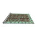 Sideview of Machine Washable Oriental Light Blue Traditional Rug, wshabs3173lblu