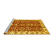 Sideview of Machine Washable Oriental Yellow Traditional Rug, wshabs3173yw