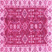 Square Oriental Pink Traditional Rug, abs3173pnk