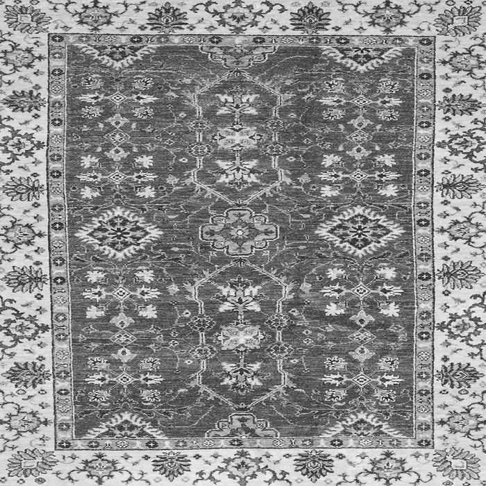 Square Machine Washable Oriental Gray Traditional Rug, wshabs3173gry