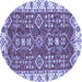 Round Oriental Blue Traditional Rug, abs3173blu